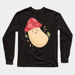 Cute Mushroom Design Long Sleeve T-Shirt